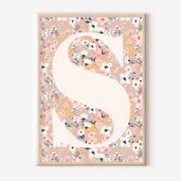 Personalised Girls Pastel Ditsy Flower Initial Print. Perfect For A Room, Nursery Or Playroom - Unframed - thumbnail 3