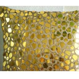 "Art Silk Gold Throw Pillow Cover 16""x16" - thumbnail 2