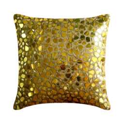 "Art Silk Gold Throw Pillow Cover 16""x16"