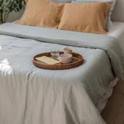 Sage Green Linen Duvet Cover. Cover King Boho. Bedding - thumbnail 2