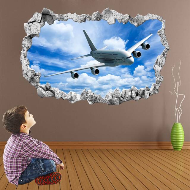 Airplane Wall Sticker Mural Decal Poster Print Art Kids Boys Plane Bedroom Decor Airbus Aircraft Bl43 - image 1