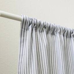 Striped Curtain, Beige Or Grey, Cotton Country Style, Nordic - thumbnail 4