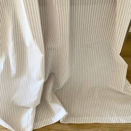 Striped Curtain, Beige Or Grey, Cotton Country Style, Nordic - thumbnail 2