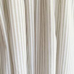 Striped Curtain, Beige Or Grey, Cotton Country Style, Nordic - thumbnail 3