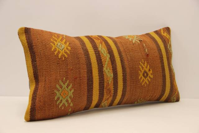 Lumbar Pillow 12x24 - 30x60 cm Turkish Kilim Boho Throw Covers Old Cushion Vintage 4Oaf-436 - image 1