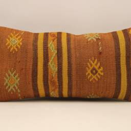 Lumbar Pillow 12x24 - 30x60 cm Turkish Kilim Boho Throw Covers Old Cushion Vintage 4Oaf-436 - thumbnail 2