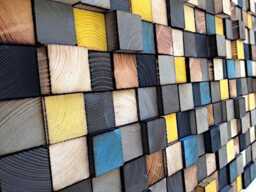 Reclaimed Wood Mosaic Wall Art - Handmade Sound Diffuser