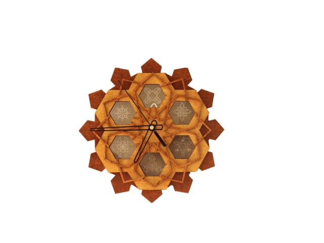 Sacred Geometry Wall Clock Laser Cut Wood Chakra Art - image 1