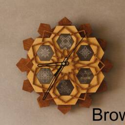 Sacred Geometry Wall Clock Laser Cut Wood Chakra Art - thumbnail 2