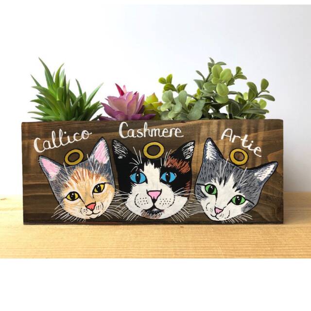 Personalized Pet Memorial Planter Custom Dog/Cat Portrait - Loss Gift - image 1
