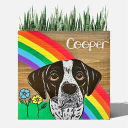 Personalized Pet Memorial Planter Custom Dog/Cat Portrait - Loss Gift - thumbnail 2