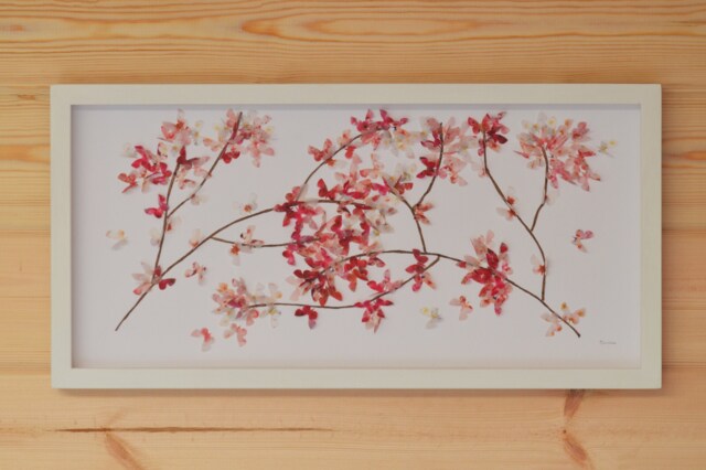 3D Cherry Blossom Butterfly Wall Art, Handmade Floral Sculpture - image 1