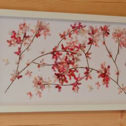 3D Cherry Blossom Butterfly Wall Art, Handmade Floral Sculpture - thumbnail 2