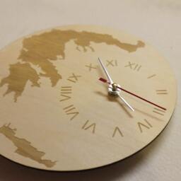 Unigue Shape Bespoke Greece Country Clock Map Wooden I'm - thumbnail 2