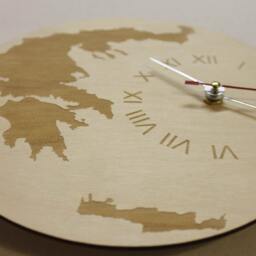 Unigue Shape Bespoke Greece Country Clock Map Wooden I'm - thumbnail 3