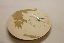 Unigue Shape Bespoke Greece Country Clock Map Wooden I'm - thumbnail 1