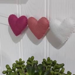 Felt Heart Garland Rose Pink Nursery Decor - thumbnail 2