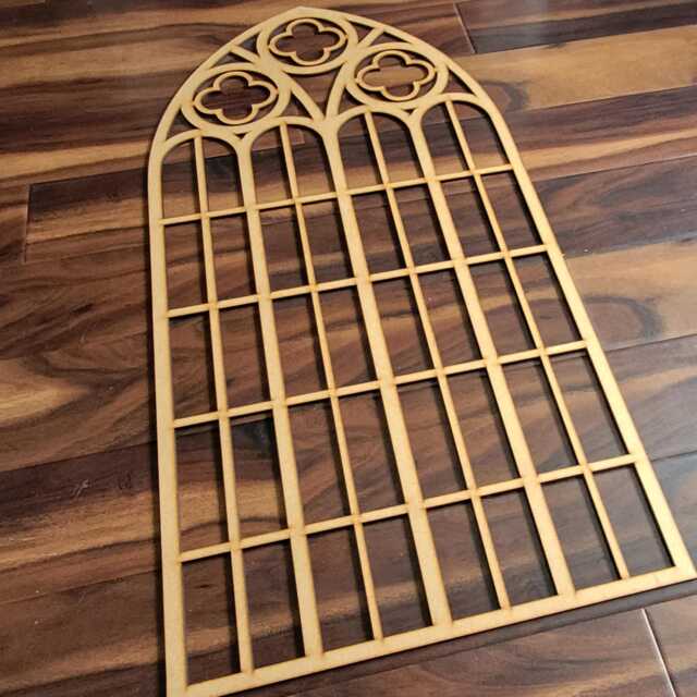 Laser Cut Mdf Church Window Wall Art Lattice Prayer Arch, 2x4 Ft - image 1