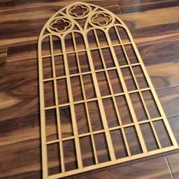 Laser Cut Mdf Church Window Wall Art Lattice Prayer Arch, 2x4 Ft - thumbnail 1