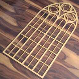 Laser Cut Mdf Church Window Wall Art Lattice Prayer Arch, 2x4 Ft - thumbnail 2