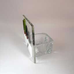 Fused Glass Black Cat Tealight Holder Handmade Christmas Decoration - thumbnail 4