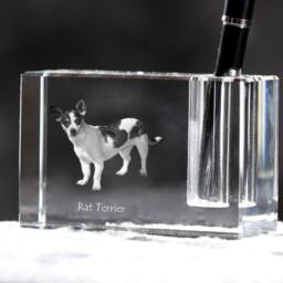 Rat Terrier , Crystal Pen Holder With Dog, Souvenir, Decoration, Limited Edition, Collection - thumbnail 2