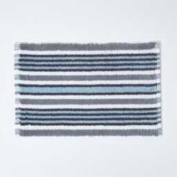 Handloomed Striped Cotton Bath Mat - 40x60cm, Super Absorbent, Non-Slip, Machine Washable, Oeko-Tex?? Certified, 100% - thumbnail 2