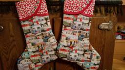 Christmas Stocking With Vintage Trailer Print
