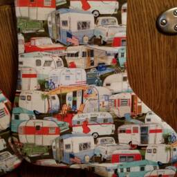 Christmas Stocking With Vintage Trailer Print - thumbnail 3