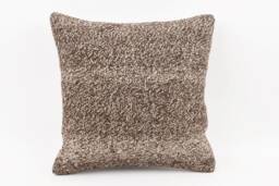 Vintage Turkish Kilim Pillow Cover Handwoven Wool, 18x18 - thumbnail 1