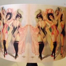 Burlesque Ladies Lampshade, Light Shade, Vintage, Shabby Chic, Steampunk Fatta Da Mamma Free Gift - thumbnail 3