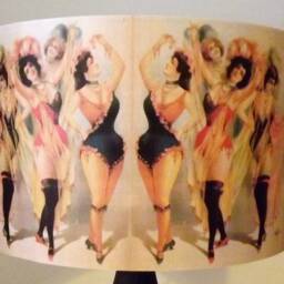 Burlesque Ladies Lampshade, Light Shade, Vintage, Shabby Chic, Steampunk Fatta Da Mamma Free Gift - thumbnail 2