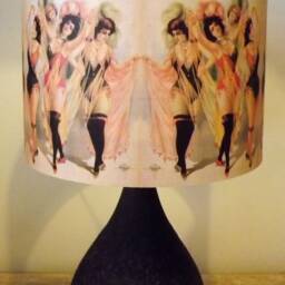 Burlesque Ladies Lampshade, Light Shade, Vintage, Shabby Chic, Steampunk Fatta Da Mamma Free Gift - thumbnail 4