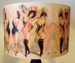 Burlesque Ladies Lampshade, Light Shade, Vintage, Shabby Chic, Steampunk Fatta Da Mamma Free Gift - thumbnail 1