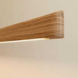 Dimmable Wooden Linear Pendant Light - High Brightness Dining Room & Kitchen Island Lighting - thumbnail 4