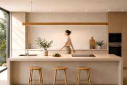 Dimmable Wooden Linear Pendant Light - High Brightness Dining Room & Kitchen Island Lighting - thumbnail 1