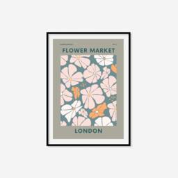 London Flower Market Print - Retro Plant Print, Cute Art, Colourful Boho Lover Gift, Living Room, Bedroom Art - thumbnail 2