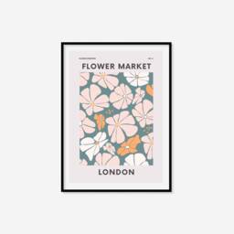 London Flower Market Print - Retro Plant Print, Cute Art, Colourful Boho Lover Gift, Living Room, Bedroom Art - thumbnail 3