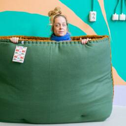 Pre-Order Tweed Floof For People - Escape Den Cuddle Cave Dog Bed Humans Floor Pillow Lounge People Pocket - thumbnail 2