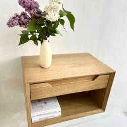 Floating Nightstand With Drawer, Mid Century Wall Mounted Shelf, Scandinavian Bed Side Table For Bedroom, Bedside Modern - thumbnail 3