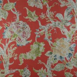 Jacobean Linen Floral Curtain Panel in Designer Fabric Kaufmann Hammond , Window Drapery, Rod Pocket, Tab Back, Grommets - thumbnail 1