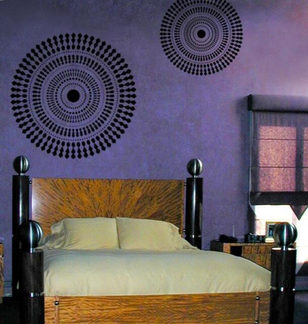 Wall Stencil Funky Wheel Lg - Reusable Stencils For Easy Diy Decor - image 1
