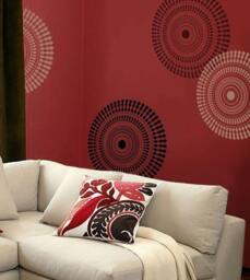 Wall Stencil Funky Wheel Lg - Reusable Stencils For Easy Diy Decor - thumbnail 2