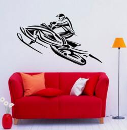Snowmobiles Wall Vinyl Decal Sticker Racing Winter Extreme Sport Art Design Murals Interior Home Decor - 2Snn8 - thumbnail 1