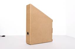 A4 Standing File Holder, Natural Craft Design, Cardboard Magazine Holder With Finger Hole, Document Made in Germany - thumbnail 1