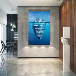 The Iceberg Of Success Glass Wall Art - Tempered Printing, Motivational Inspirational Decor - thumbnail 3