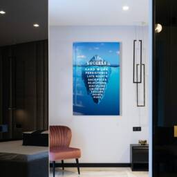 The Iceberg Of Success Glass Wall Art - Tempered Printing, Motivational Inspirational Decor - thumbnail 2