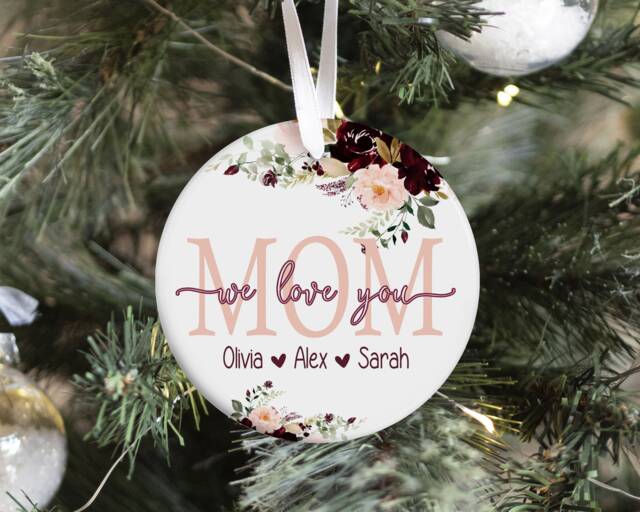 Personalized Christmas Ornament Gift For Mom Or Grandparent From Grandkids Children, Tree Keepsake - image 1