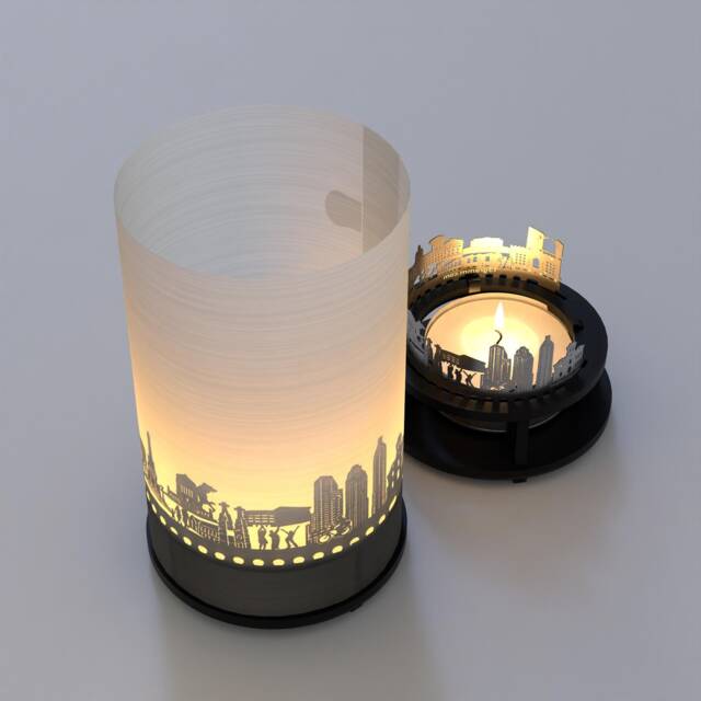 Indianapolis Souvenir Premium Gift Box - Stunning Skyline Motif Candle For City Fans Beautiful Shadow Play & Unique Keepsake - image 1