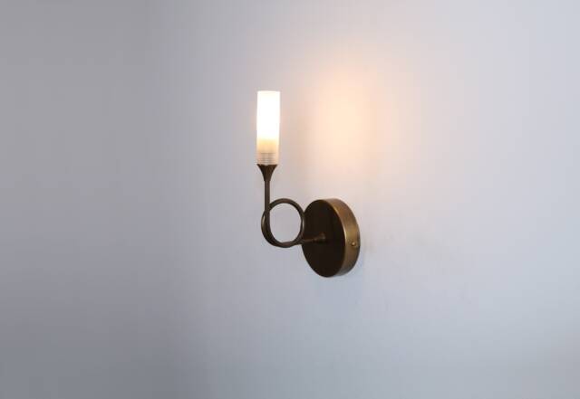 Blackened Brass Small Light, Bathroom Light Glass Wall Lighting , Glass Lamp Vanity Fixture, Matte Sconce, Lamp - image 1